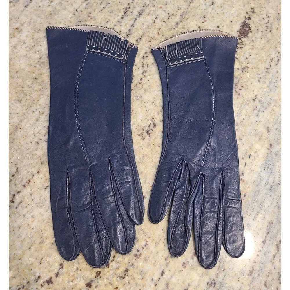 Vintage Size 6.5 Small Black Leather Formal 10